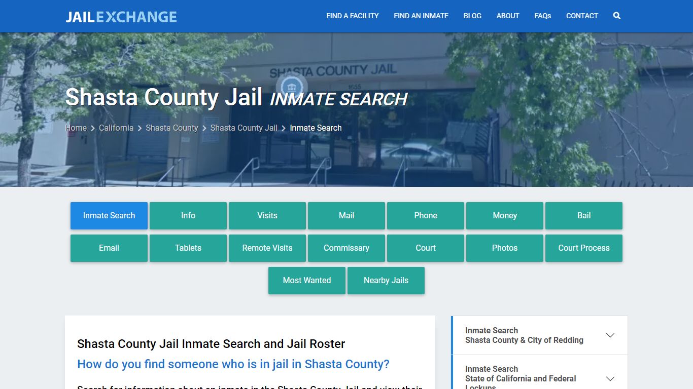 Inmate Search: Roster & Mugshots - Shasta County Jail, CA - Jail Exchange